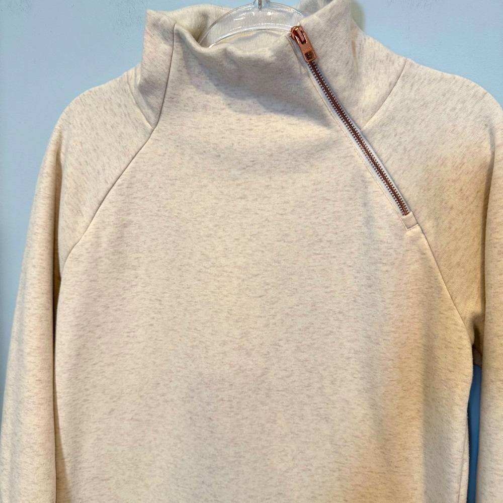 Athleta Cream Asymmetrical Long Sleeve Dress - Picture 3 of 10